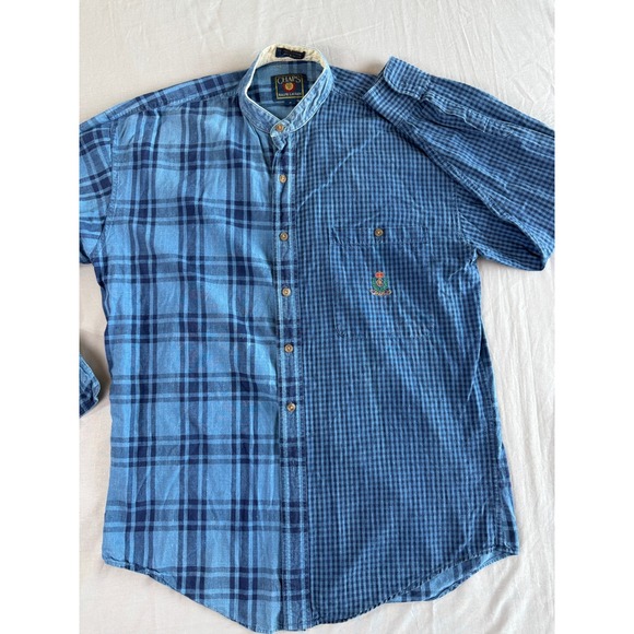 Chaps Other - Vintage Chaps Ralph Lauren Shirt Medium Color Pattern Block‎ Blue Long Sleeve
